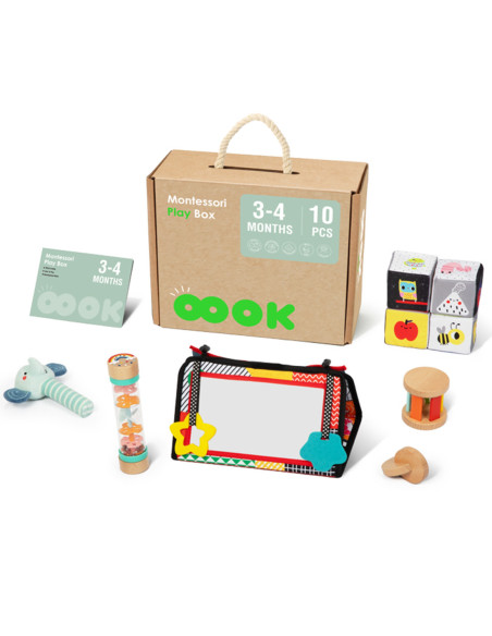 TOOKY TOY Box Pudełko XXL Montessori Edukacyjne 6w1 Sensoryczne 3-4 Mies