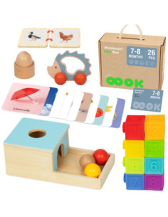 TOOKY TOY Box Pudełko XXL Montessori Edukacyjne 6w1 Sensoryczne 7-8 Mies