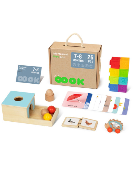 TOOKY TOY Box Pudełko XXL Montessori Edukacyjne 6w1 Sensoryczne 7-8 Mies