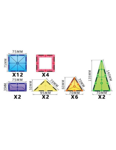 WOOPIE Magnetyczne Klocki Konstrukcyjne Montessori 3D