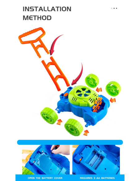 WOOPIE Kosiarka Bańki Mydlane Dźwięki Płyn