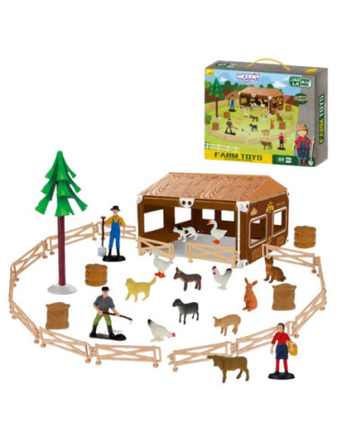 WOOPIE Zestaw Mały Rolnik Farma Zagroda + Zwierzęta i Akcesoria