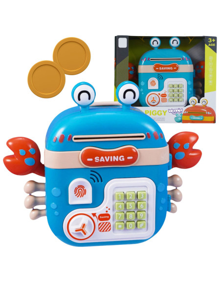 WOOPIE Elektroniczna Skarbonka Krab Plecak na Kod Niebieski