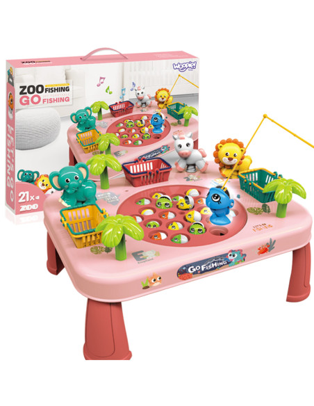 WOOPIE Gra Zręcznościowa Łowienie Ryb Interaktywny Stolik Różowy