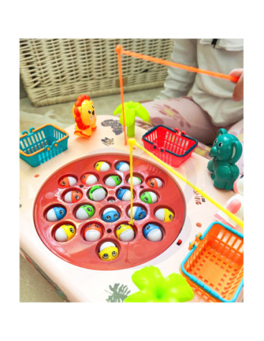 WOOPIE Gra Zręcznościowa Łowienie Ryb Interaktywny Stolik Różowy