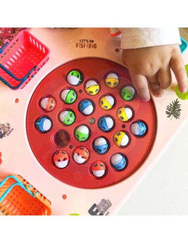 WOOPIE Gra Zręcznościowa Łowienie Ryb Interaktywny Stolik Różowy