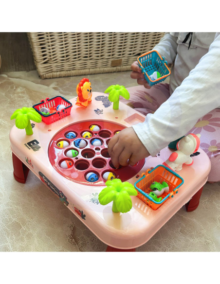 WOOPIE Gra Zręcznościowa Łowienie Ryb Interaktywny Stolik Różowy