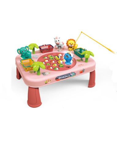 WOOPIE Gra Zręcznościowa Łowienie Ryb Interaktywny Stolik Różowy