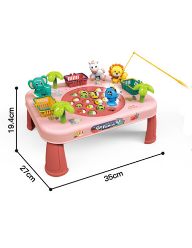 WOOPIE Gra Zręcznościowa Łowienie Ryb Interaktywny Stolik Różowy