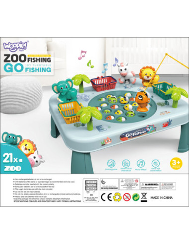 WOOPIE Gra Zręcznościowa Łowienie Ryb Interaktywny Stolik Zielony