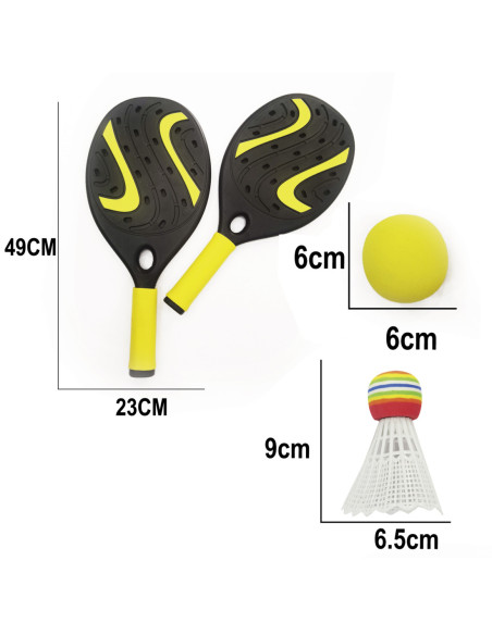 WOOPIE Rakieta z Piłką Piankową i Lotką- Zestaw Plażowo Ogrodowy