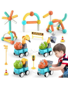 WOOPIE Magnetic Building Blocks Dinosaurs 84 pcs.