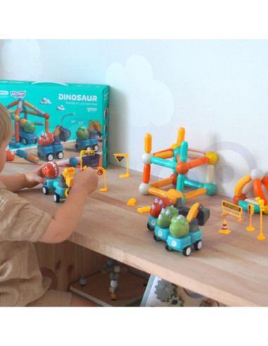 WOOPIE Klocki Magnetyczne Dinozaury- Konstrukcyjne