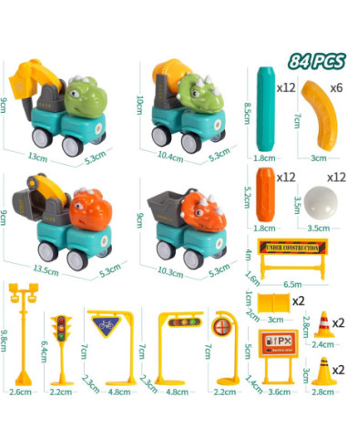 WOOPIE Klocki Magnetyczne Dinozaury- Konstrukcyjne