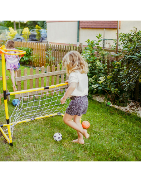 WOOPIE Zestaw 2w1 koszykówka Bramka do Piłki Nożnej + Piłki i Pompka