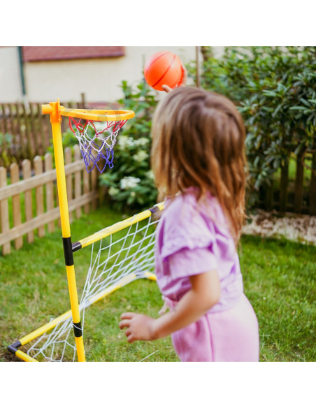 WOOPIE Zestaw 2w1 koszykówka Bramka do Piłki Nożnej + Piłki i Pompka