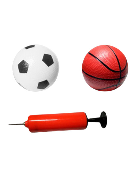 WOOPIE Zestaw 2w1 koszykówka Bramka do Piłki Nożnej + Piłki i Pompka