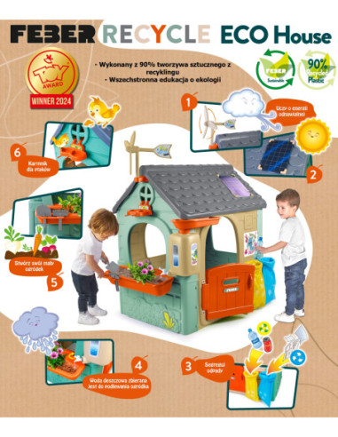 FEBER Domek ogrodowy Recycle Eco Segregacja Odpadów Zielona Energia