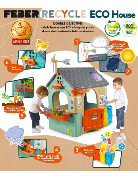 FEBER Domek ogrodowy Recycle Eco Segregacja Odpadów Zielona Energia