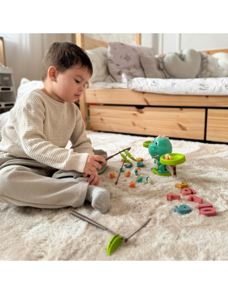 WOOPIE Waga Szalkowa Równoważnia Gra Łowienie Dinozaurów Rybek Nauka Liczydło