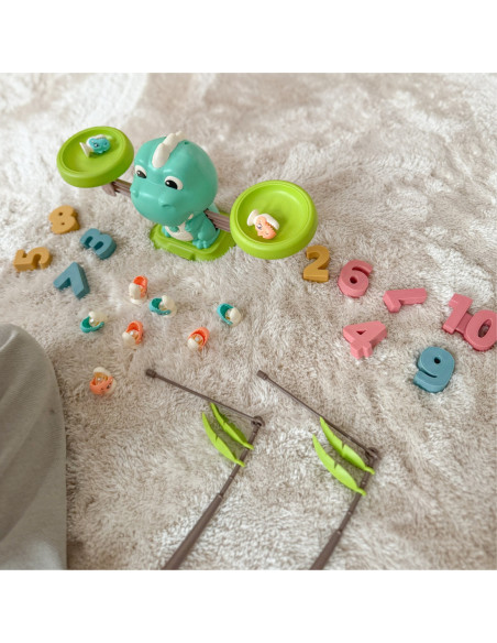 WOOPIE Waga Szalkowa Równoważnia Gra Łowienie Dinozaurów Rybek Nauka Liczydło