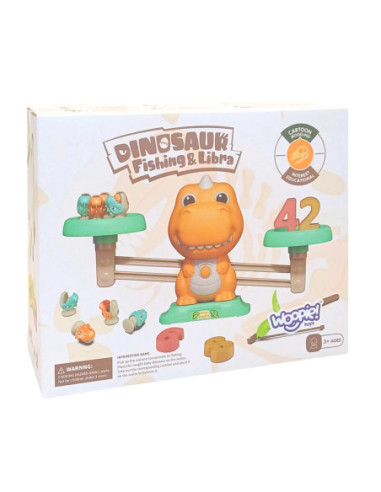 WOOPIE Waga Szalkowa Równoważnia Gra Łowienie Dinozaurów Rybek Nauka Liczydło