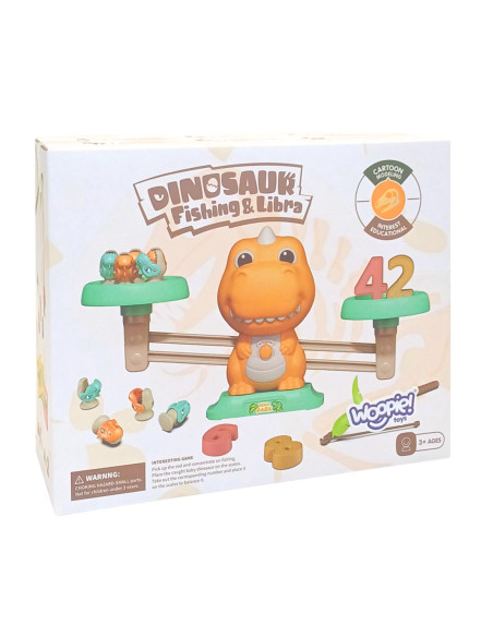 WOOPIE Waga Szalkowa Równoważnia Gra Łowienie Dinozaurów Rybek Nauka Liczydło