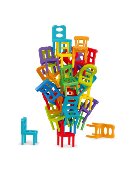 WOOPIE Gra Zręcznościowa Układanka Klocków Balansujące Krzesła 36 el.