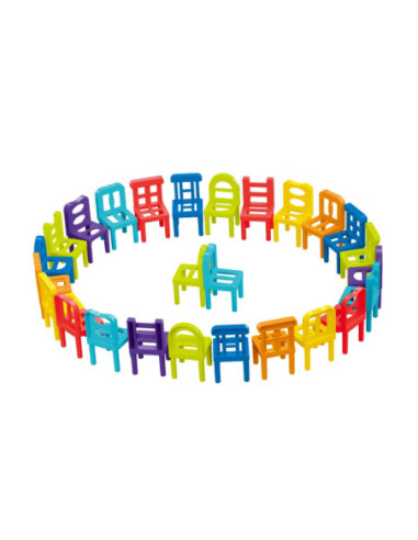 WOOPIE Gra Zręcznościowa Układanka Klocków Balansujące Krzesła 36 el.