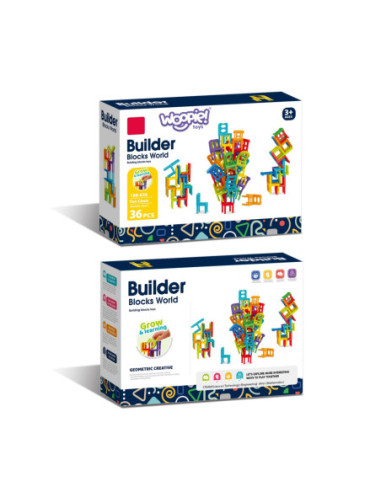 WOOPIE Gra Zręcznościowa Układanka Klocków Balansujące Krzesła 36 el.