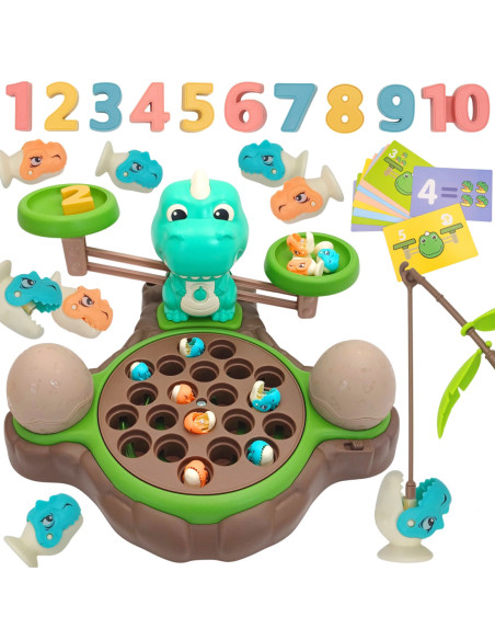 WOOPIE Waga Szalkowa Gra Łowienie Małych Prehistorycznych Dinozaurów Nauka Liczydło