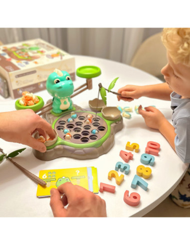 WOOPIE Waga Szalkowa Gra Łowienie Małych Prehistorycznych Dinozaurów Nauka Liczydło