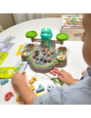 WOOPIE Waga Szalkowa Gra Łowienie Małych Prehistorycznych Dinozaurów Nauka Liczydło