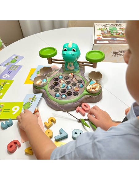 WOOPIE Waga Szalkowa Gra Łowienie Małych Prehistorycznych Dinozaurów Nauka Liczydło