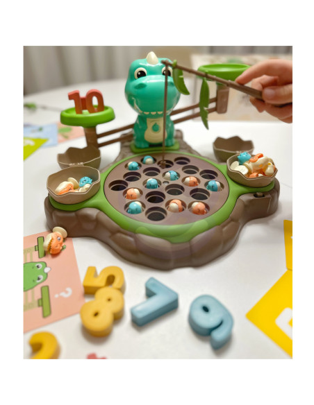 WOOPIE Waga Szalkowa Gra Łowienie Małych Prehistorycznych Dinozaurów Nauka Liczydło