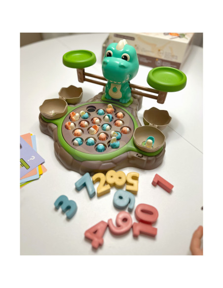 WOOPIE Waga Szalkowa Gra Łowienie Małych Prehistorycznych Dinozaurów Nauka Liczydło