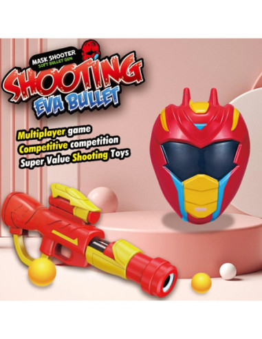 WOOPIE Zestaw Pistolet Karabin Na Piankowe Kulki + Maska Dla Dzieci Wyrzutnia Automatyczna 11 el.