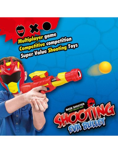 WOOPIE Zestaw Pistolet Karabin Na Piankowe Kulki + Maska Dla Dzieci Wyrzutnia Automatyczna 11 el.