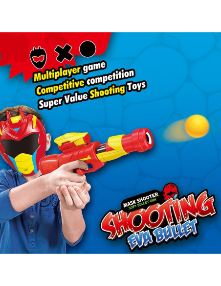 WOOPIE Zestaw Pistolet Karabin Na Piankowe Kulki + Maska Dla Dzieci Wyrzutnia Automatyczna 11 el.