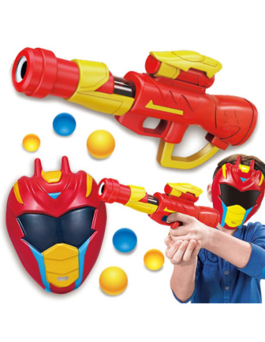 WOOPIE Zestaw Pistolet Karabin Na Piankowe Kulki + Maska Dla Dzieci Wyrzutnia Automatyczna 11 el.