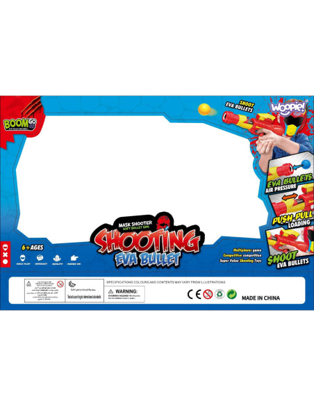 WOOPIE Zestaw Pistolet Karabin Na Piankowe Kulki + Maska Dla Dzieci Wyrzutnia Automatyczna 11 el.