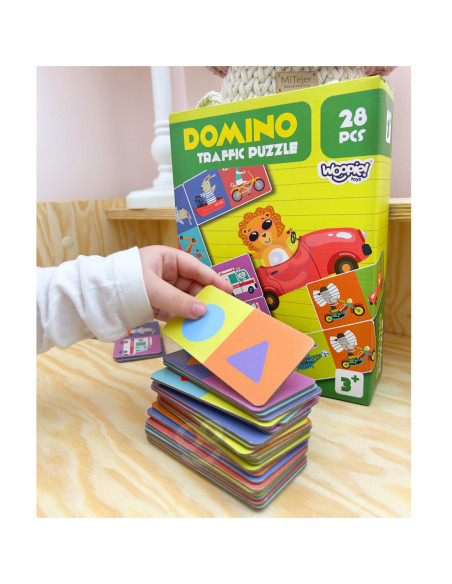 WOOPIE Gra Edukacyjna Transport Zwierzęta Puzzle Domino Montessori