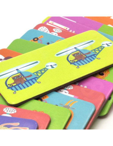 WOOPIE Gra Edukacyjna Transport Zwierzęta Puzzle Domino Montessori