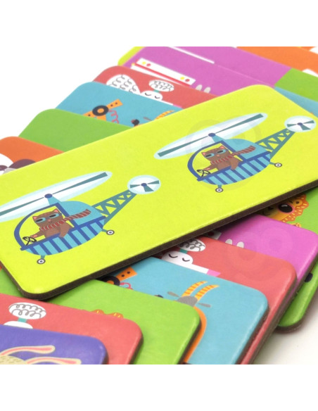 WOOPIE Gra Edukacyjna Transport Zwierzęta Puzzle Domino Montessori