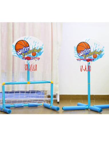 WOOPIE Zestaw Wodny Koszykówka 2w1 Bramka do Piłki Nożnej + Piłki + Pompka