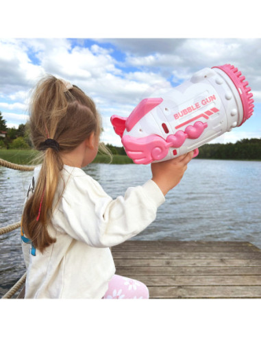 WOOPIE Pistolet do Robienia Baniek Mydlanych 91 Otworów Różowy