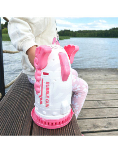WOOPIE Pistolet do Robienia Baniek Mydlanych 91 Otworów Różowy