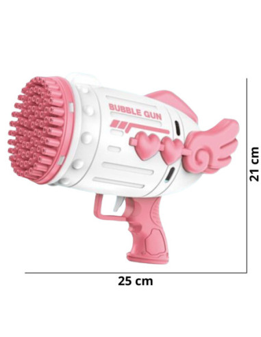 WOOPIE Pistolet do Robienia Baniek Mydlanych 91 Otworów Różowy