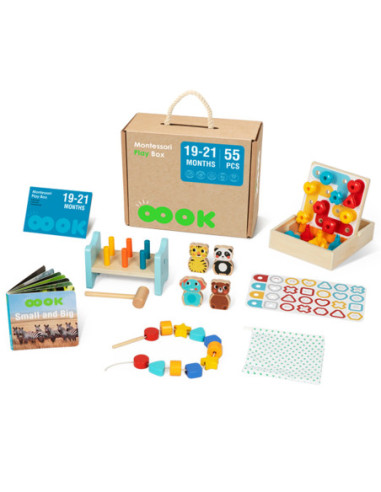 TOOKY TOY Box Pudełko XXL Montessori Edukacyjne 7w1 Sensoryczne 19-21 Mies.