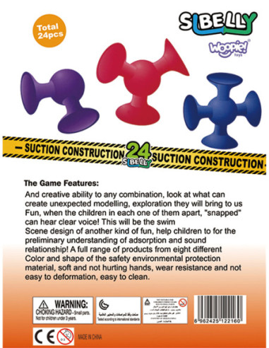 WOOPIE Klocki Konstrukcyjne z Przyssawkami Zwariowane Buźki